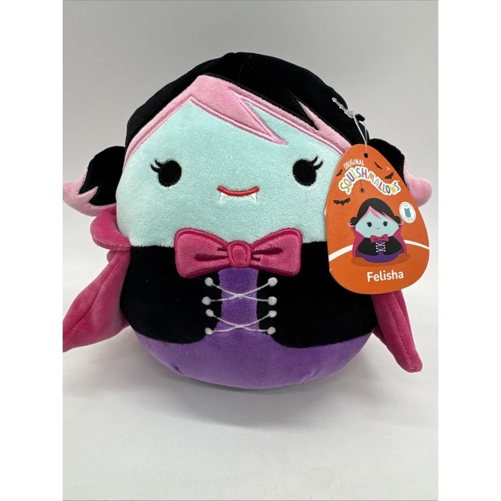 Squishmallows Felisha Vampire Plush Doll Pink Purple Black, 9